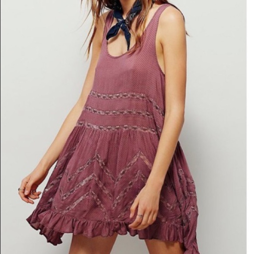 Intimately Free People Voile Lace Slip Dress Mauve